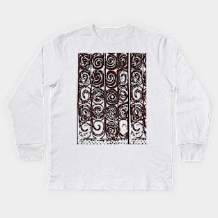 Papuan Branded Spiral Bamboo Design Kids Long Sleeve T-Shirt